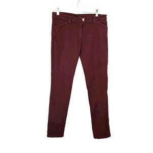 Balenciaga. Pants Maroon Burgundy Skinny Denim Pants Women's Size 42 EU (US 10)